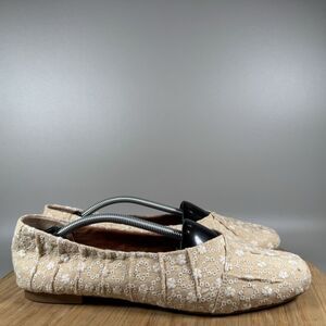 Korks Palmer Ballet Flats Women's Size 9 M Tan Slip‎ On Fabric Floral